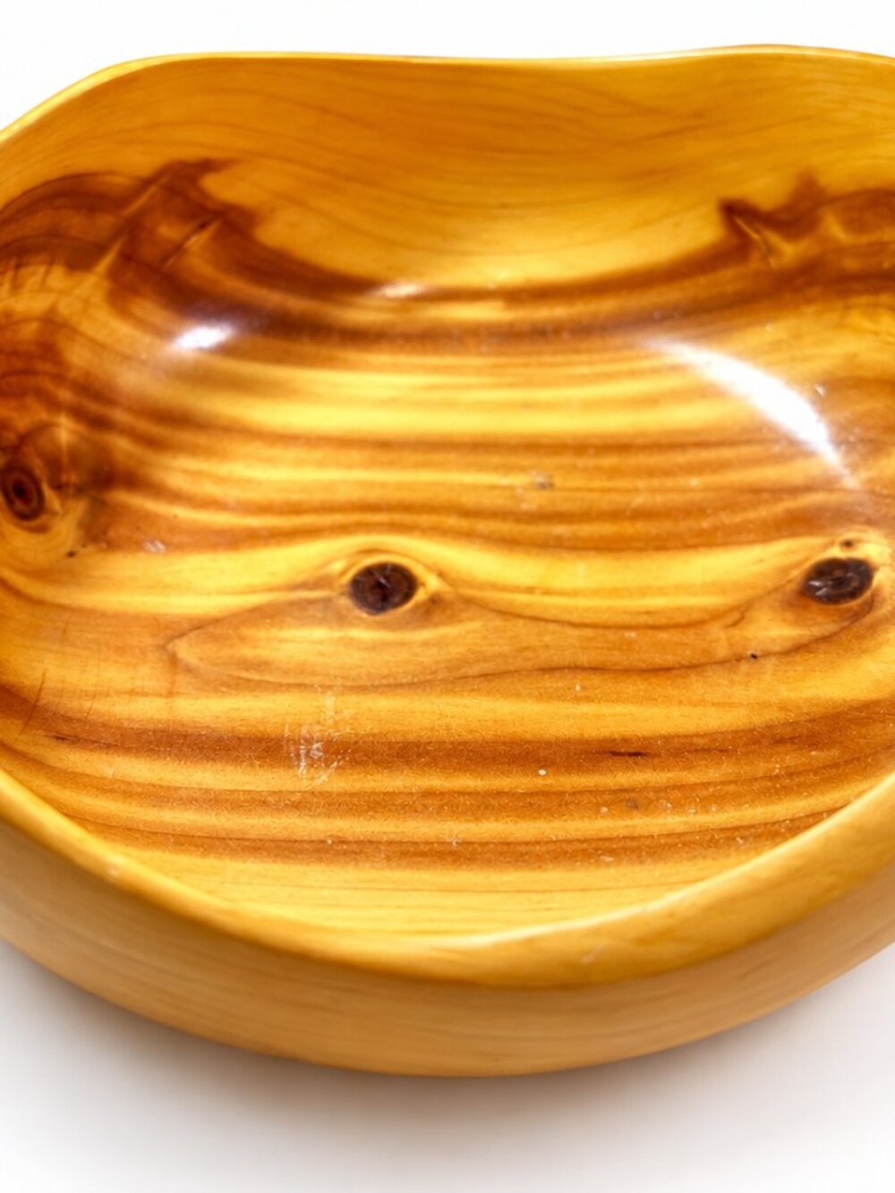 SB-80--Vintage Hand-Carved Wooden Salad Bowl Jake’s Woodcrafts Handmade USA